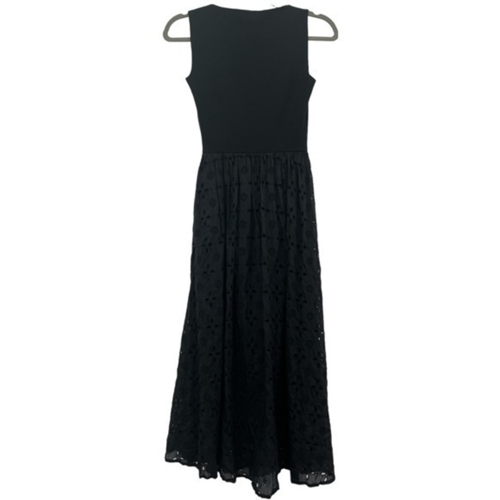 Fleur Du Mal Broderie Anglaise Bodysuit Midi Dress Black Size 0 - Picture 11 of 13